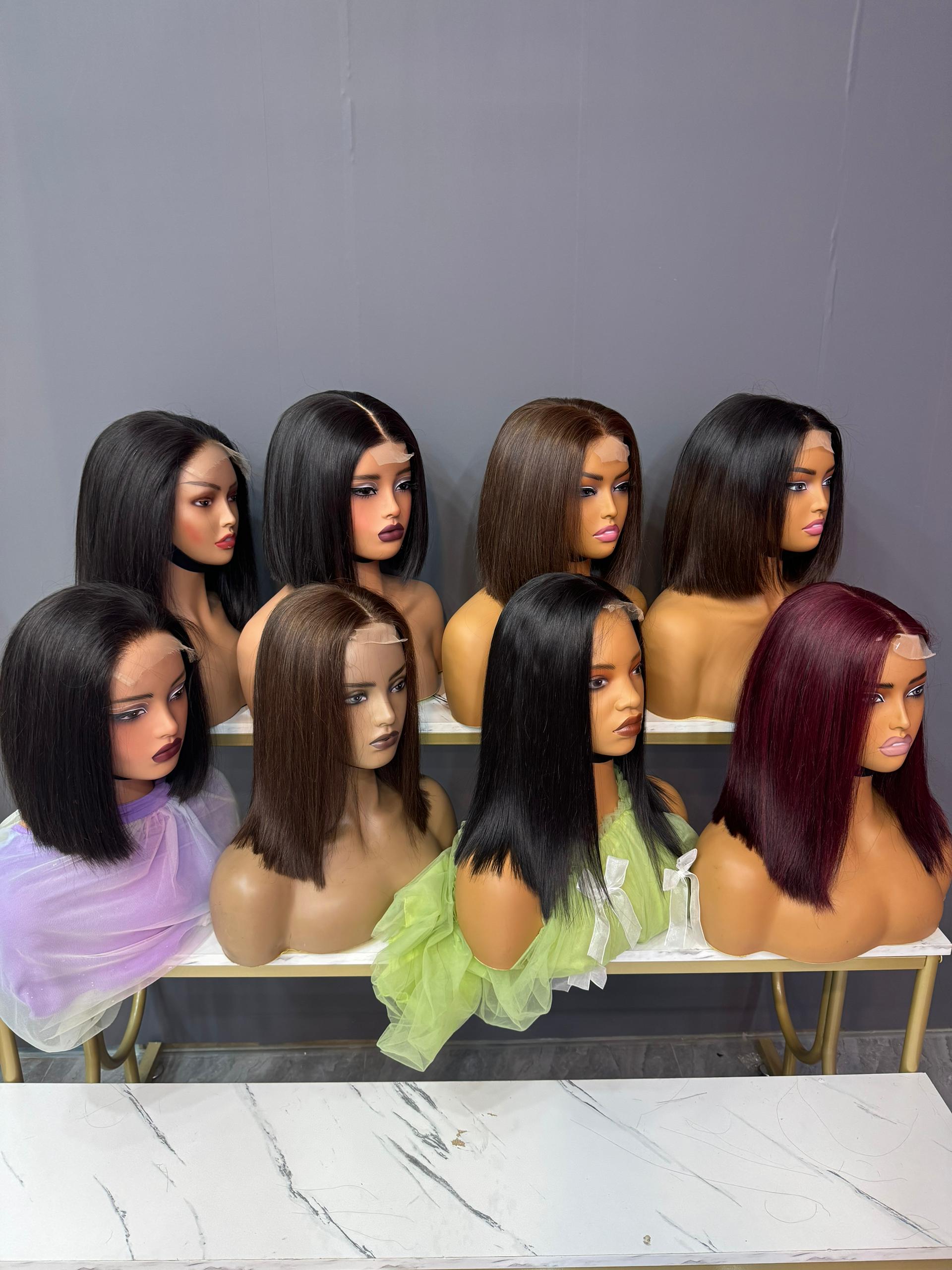 Vietnamese Super Double Drawn Bone Straight Bob Wig